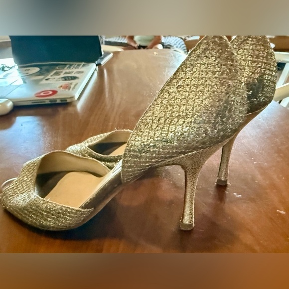 Jimmy Choo Peep Toe Glitter Sparkly Heel Womens 36 / US 6/6.5 - Picture 5 of 12
